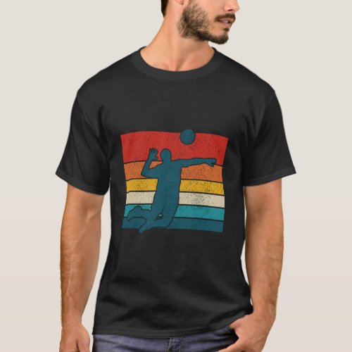 Volleyball Vintage Beach Volleyball Player Gift T_Shirt