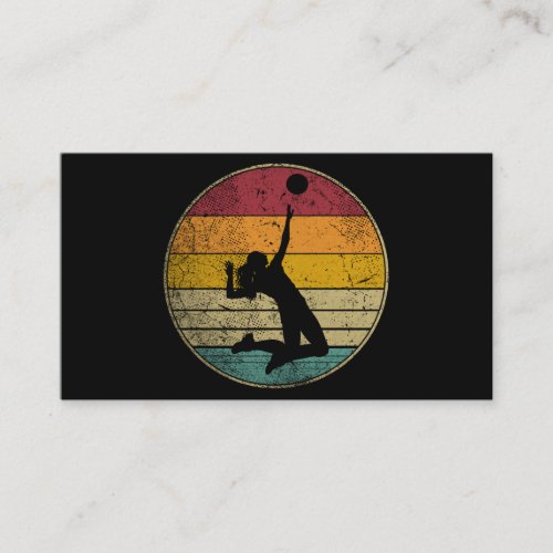 Volleyball Vintage Distressed Retro Silhouette Business Card
