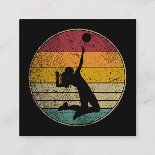 Volleyball Vintage Distressed Retro Silhouette Square Business Card