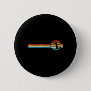 Volleyball Vintage Retro Sports Volleyball Player Button