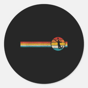 Volleyball Vintage Retro Sports Volleyball Player  Classic Round Sticker