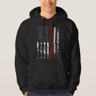 Volleyball Vintage USA American Flag 684 Hoodie