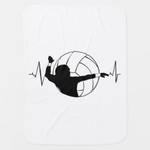 Volleyball - Volleyball Player Heartbeat Baby Blanket