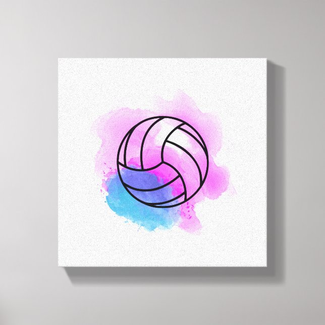 Volleyball Watercolor Canvas Print (Front)