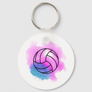 Volleyball Watercolor Keychain