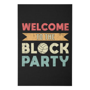 Volleyball Welcome To The Block Party Beach Ball Faux Canvas Print