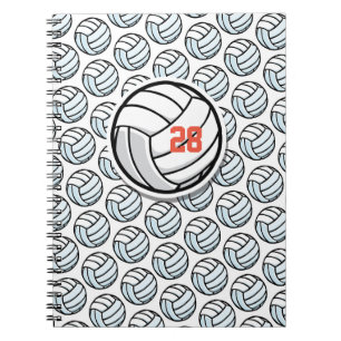 Volleyball White Black Custom Sports Team Custom Notebook