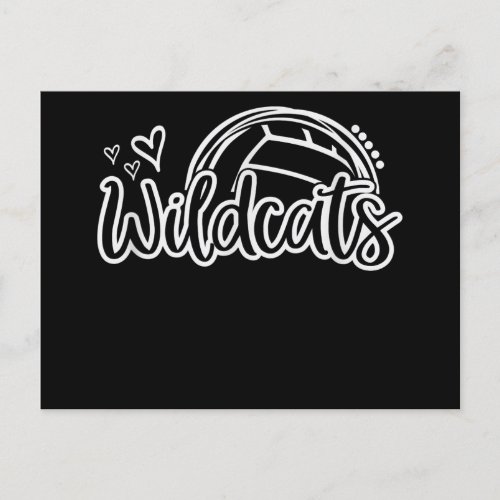 Volleyball Wildcats School Sports Fan Team Spirit Holiday Postcard