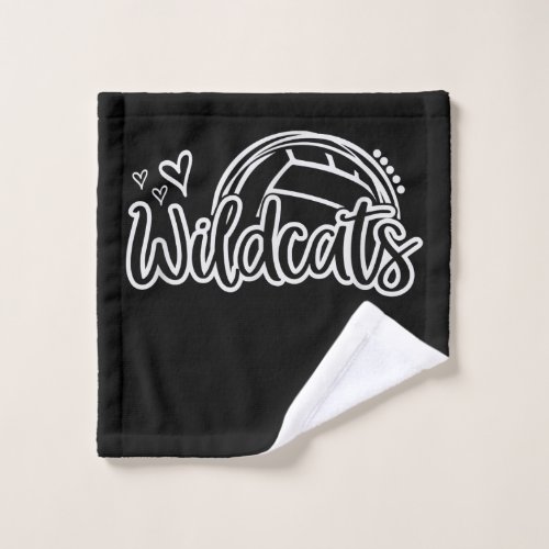 Volleyball Wildcats School Sports Fan Team Spirit Wash Cloth