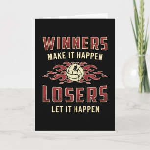 Volleyball Winners Make It Happen Volleyball Ball Card