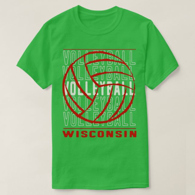 Volleyball Wisconsin T-Shirt (Design Front)