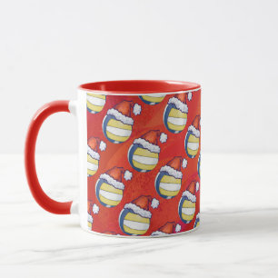 Volleyball with Christmas Hat Mug