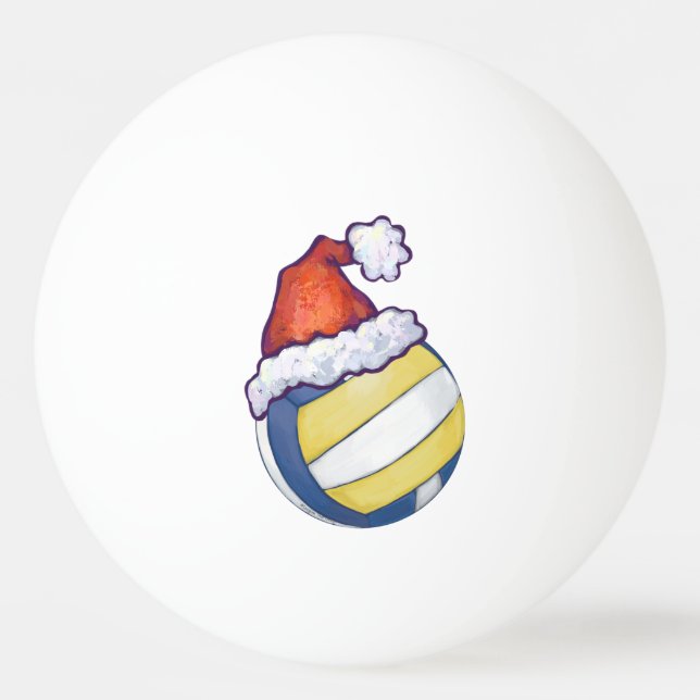 Volleyball with Christmas Hat Ping-Pong Ball (Back)