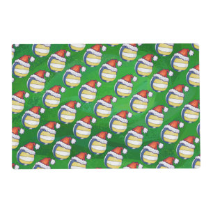 Volleyball with Christmas Hat Placemat