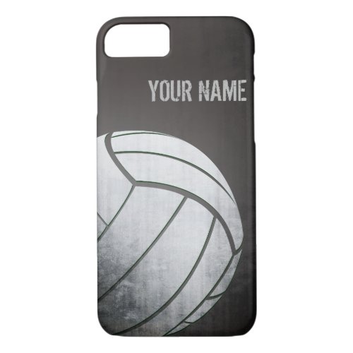 volleyball with Grunge effect Black Shade iPhone 87 Case