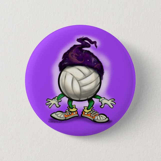 Volleyball Wizard Pinback Button (Front)