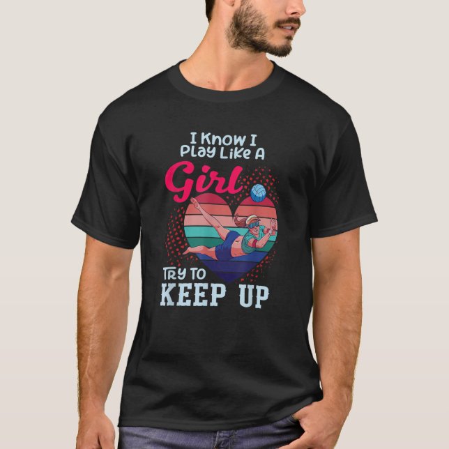 Volleyball Woman Player Mother Retro Volleyball He T-Shirt (Front)