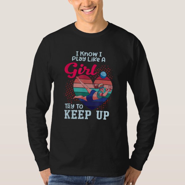 Volleyball Woman Player Mother Retro Volleyball He T-Shirt (Front)