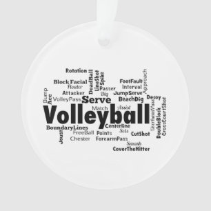 Volleyball Word Cloud Ornament