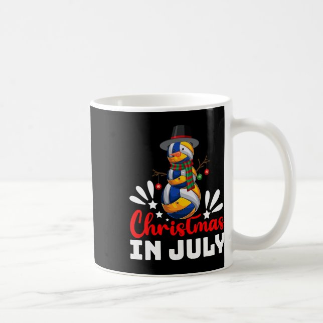 Volleyball Xmas Funny Volleyball Snowman Christmas Coffee Mug (Right)