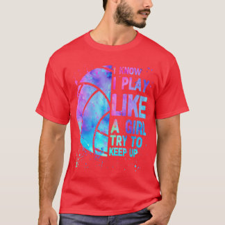 Volleyballeen Girls Women I Know I Play Like vinta T-Shirt