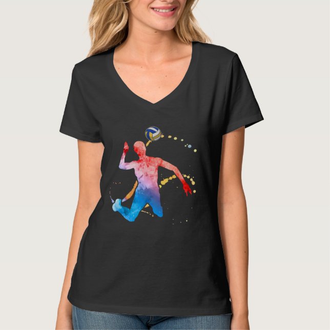 Volleyballer Graphic Beach Volleyball T-Shirt (Front)