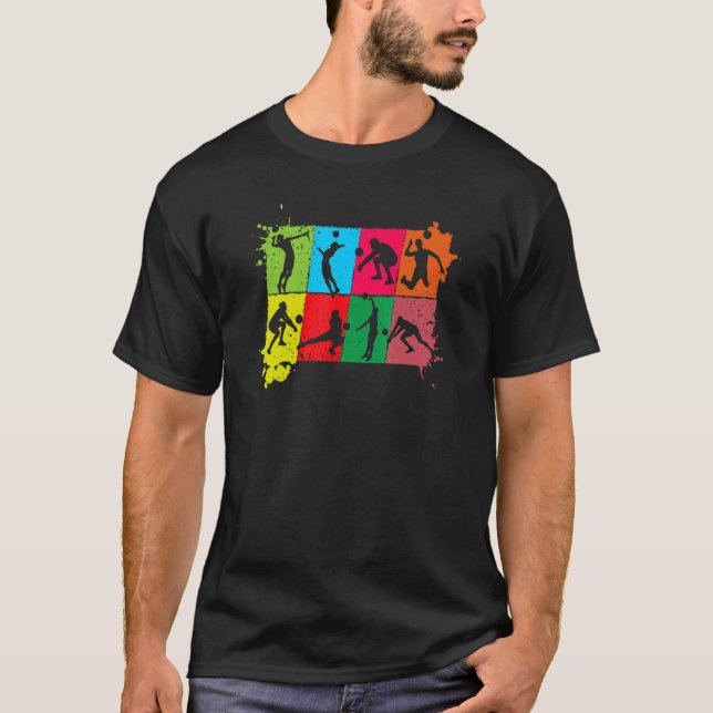 Volleyballer Sport Game Beach Colorful Volleyball  T-Shirt (Front)