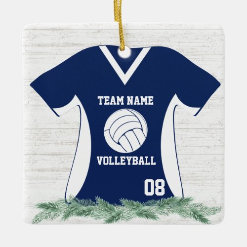 VolleyballJersey Color Editable Shirt with Photo Ceramic Ornament