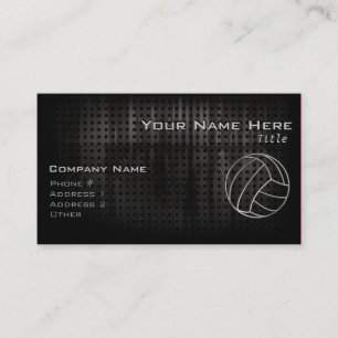 Volleyballl; Cool Black Business Card