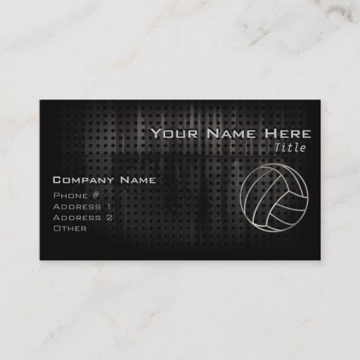 Customizable Volleyballl; Cool Black Business Card