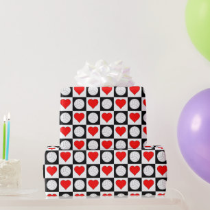 Volleyballs & Hearts Volleyball Player Team Party Wrapping Paper