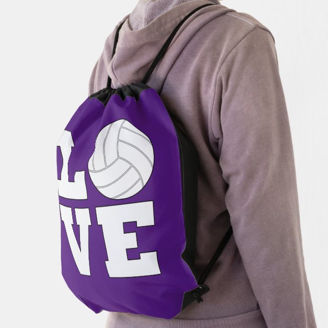 Volleyballs LOVE Custom Team Color Sports Drawstring Bag (Insitu)