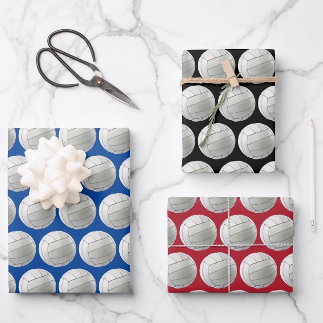 Volleyballs Sport Design Wrapping Paper Sets
