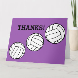 Volleyballs Thanks Coach Personalized Color Thank You Card