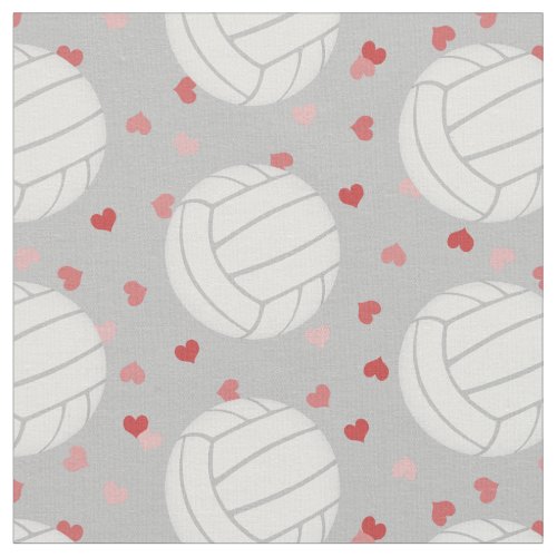 volleyballs with tiny hearts on gray sports fabric