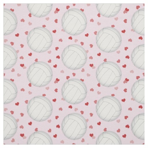 volleyballs with tiny hearts pattern sports fabric