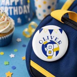 Volleybll Ball Bunting Flags Kids Birthday Button