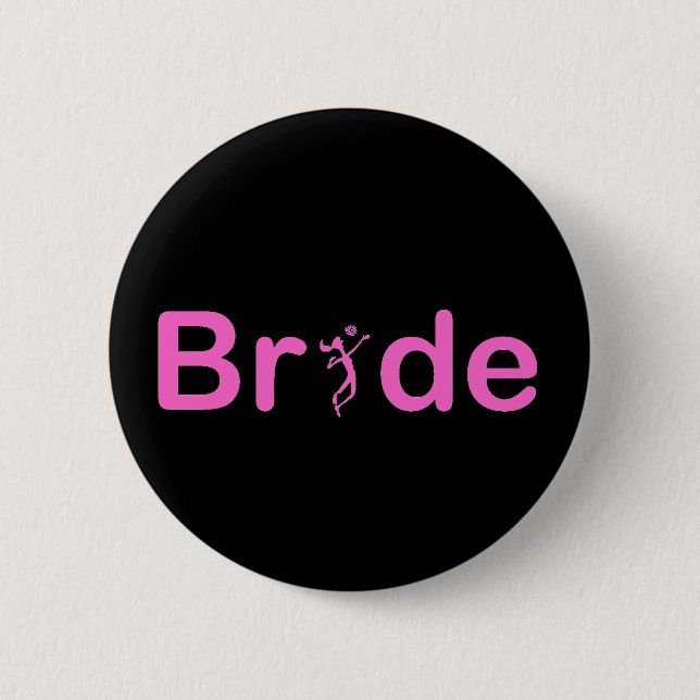 VolleyBride Text Pinback Button (Front)