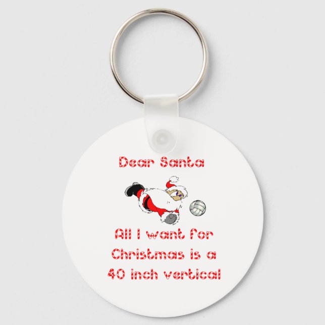 VolleyChick Dear Santa 1 side Keychain (Front)