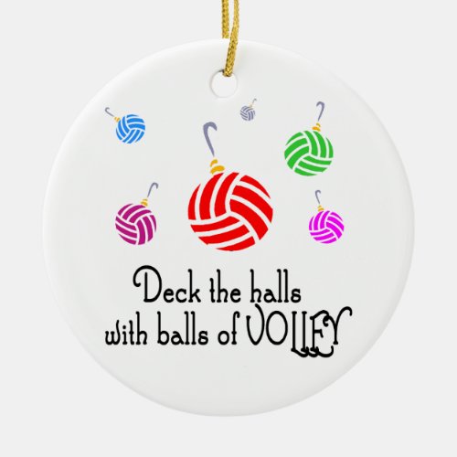 VolleyChick Deck the Halls Ceramic Ornament