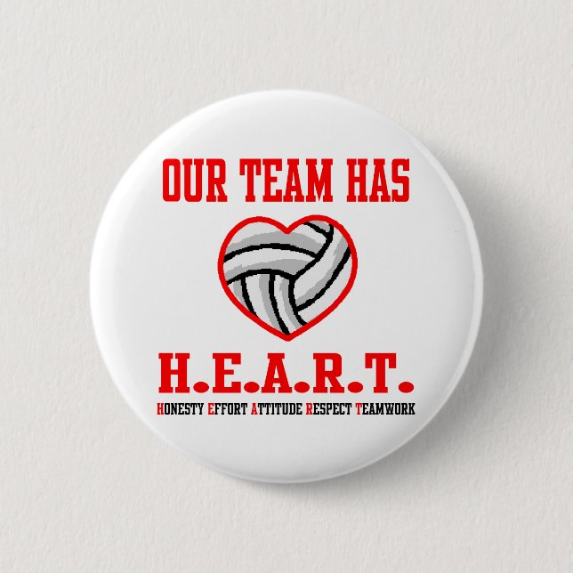 VolleyChick Heart Pinback Button (Front)