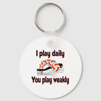 VolleyChick I Play Daily Keychain