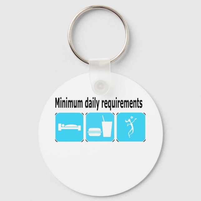 VolleyChick Minimum Daily Requirements Keychain (Front)