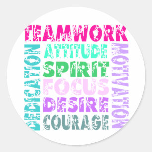 VolleyChick Teamwork Classic Round Sticker