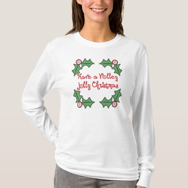 VolleyChick Volley Jolly Christmas T-Shirt (Front)