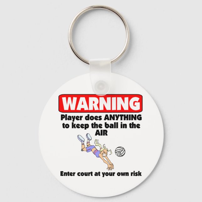 VolleyChick Warning Keychain (Front)