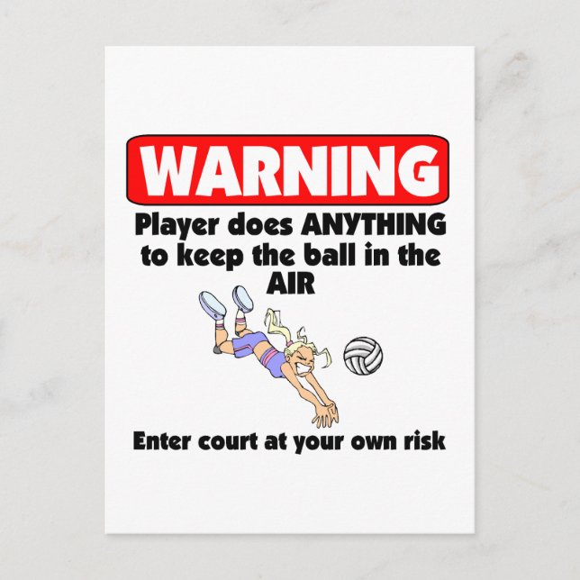 VolleyChick Warning Postcard (Front)