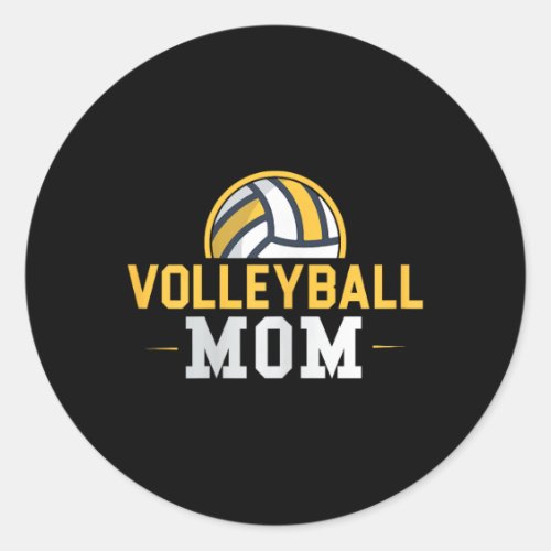 Volleyll Mom Funny Sports Coach Proud Mama Mother Classic Round Sticker