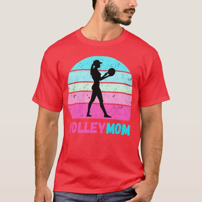 VolleyMom Volleyball Mother vintage T-Shirt (Front)
