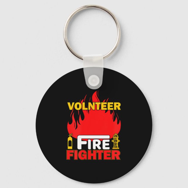 Volnteer Firefighter Fireman Gift Proud Firefighte Keychain (Front)